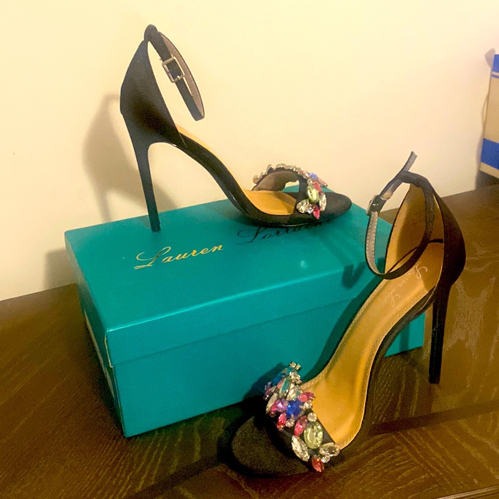 Black Satin Heels
